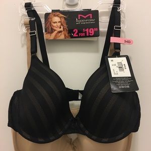 Maidenform. Black/Nude Bra. 34D. NWT